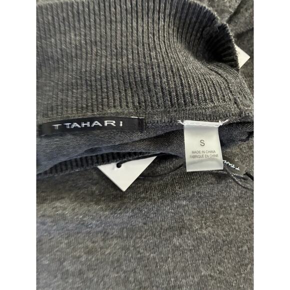 Nwt Tahari Sz Sm Mock Neck Dk Gray Rayon Nylon LS Capsule Career Profess Sweater - Picture 7 of 11